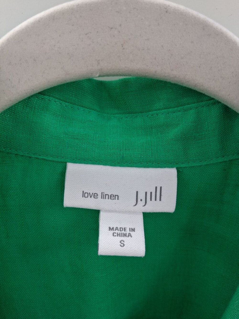 J. Jill Love Linen Green Button-Up Shirt Size Small 100% Linen Long Sleeve - Picture 3 of 8